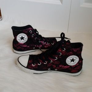 pink lace converse